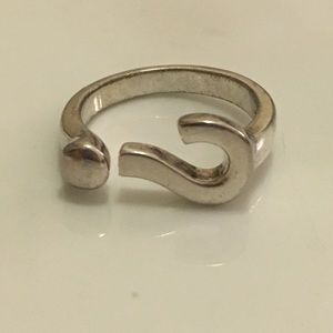 Question Mark sterling silver ring